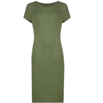 Load image into Gallery viewer, LUXE-DIVA Womens Plus Size Plain Short Sleeve Stretch Ladies Jersey Midi Dress 16-26 Casual Womenswear Viscose Casual Wear Summer Comfort