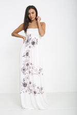 Load image into Gallery viewer, Women Ladies Chunky flora Print Sheering Maxi Dress