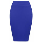 Load image into Gallery viewer, Womens Plain High Waisted Knee Length Bodycon Stretch Pencil Midi Skirt 8-14