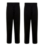 Load image into Gallery viewer, LUXEDIVA  2 Packs Boys School Uniform Half Elastic Waist Zip & Clip Trouser Boys Zip & Clip School Uniform Pants Boys Pull Up School Trousers 4-15 Years