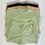 Load image into Gallery viewer, LUXE DIVA Womens Ladies Short Sleeve Boxy Lounge Wear Tracksuit Shorts Set Comfy Two Piece