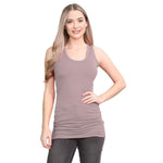 Load image into Gallery viewer, LUXE DIVA Women's Long Racerback Bodycon Vest Top Fitted Sleeveless Muscle Tank for Gym, Yoga, Fitness & Casual Wear Sizes 8-26