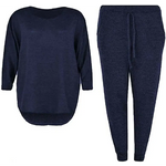 Load image into Gallery viewer, 2 Piece Track Suit Set High Low Top and Bottoms Casual