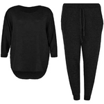 Load image into Gallery viewer, 2 Piece Track Suit Set High Low Top and Bottoms Casual