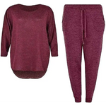 Load image into Gallery viewer, 2 Piece Track Suit Set High Low Top and Bottoms Casual