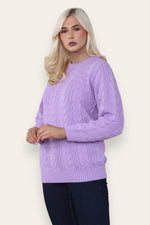 Load image into Gallery viewer, LUXE DIVA LADIES WOMENS BRAND NEW LONG SLEEVE SWEATER CREW NECK CHAIN LINK PATTERN THICK KNIT WINTER JUMPER Cardigan Clothing