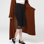 Load image into Gallery viewer, LUXE DIVA Women's Plus Size Lace Trim Capri Leggings Stretch Crop Leggings Summer Tights PantsS-3XL