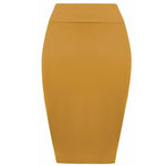 Load image into Gallery viewer, Womens Plain High Waisted Knee Length Bodycon Stretch Pencil Midi Skirt 8-14