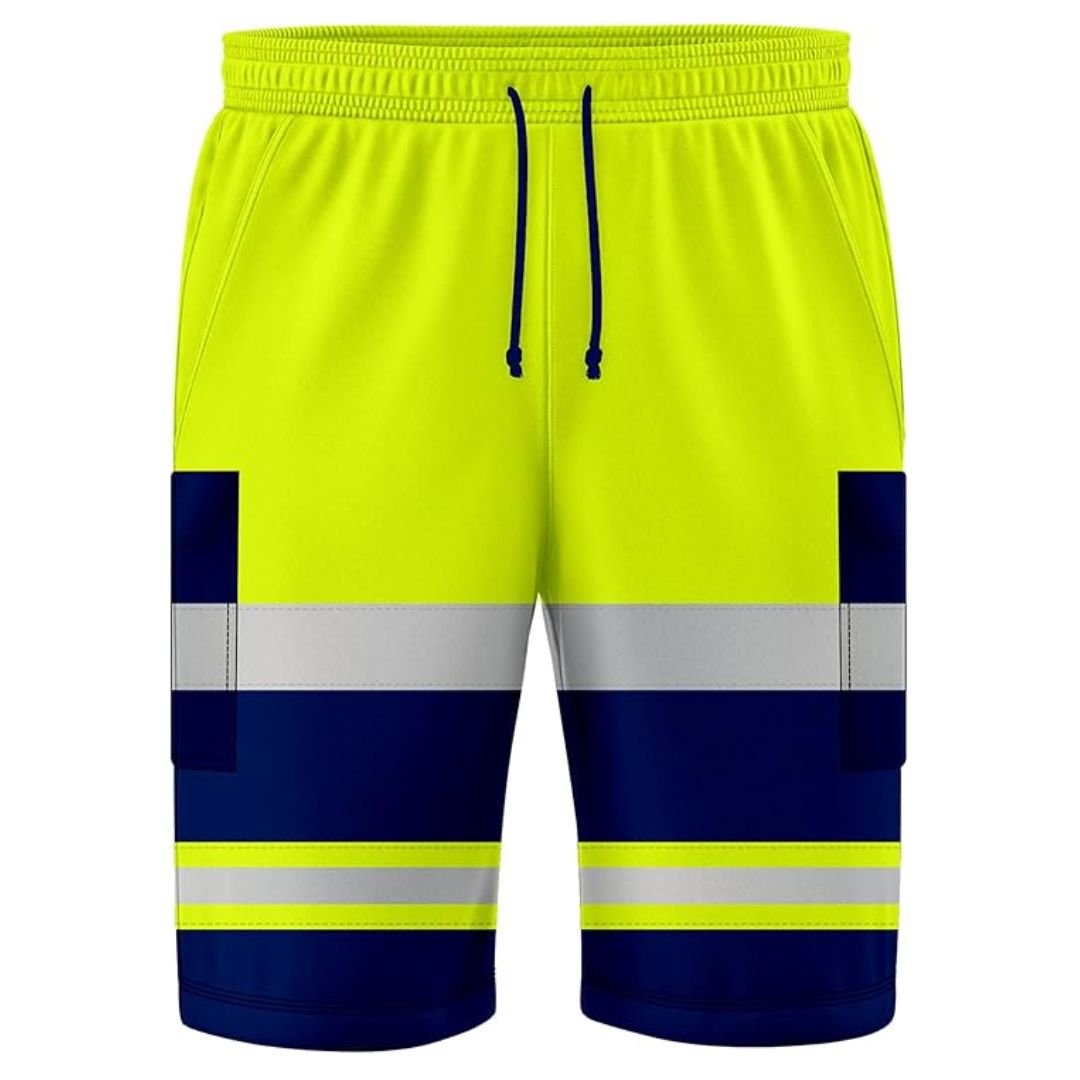 Hi Viz Vis Safety Shorts Reflective Work Wear, High Visibility Cargo Short Pants
