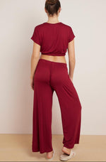 Load image into Gallery viewer, Ladies Plain Crop Top Flared Trouser Loungewear Suit 2PCS Co-ord Tracksuit Set