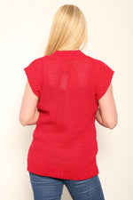 Load image into Gallery viewer, LADIES SLEEVELESS 5 BUTTON WAISTCOAT KNITTED 2 POCKETS V/NECK SELF COLOUR KNITWEAR FRONT PATTERN W/COAT ALL YEAR ROUND WEAR