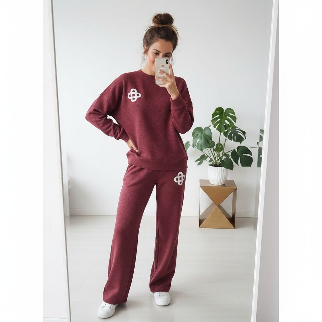 2Pc Knitted Lounge Wear Sets for Women UK, Crew Neck Long Sleeve Top & Drawstring Trousers Tracksuit, Warm Casual Daily Knitwear Set - LUXE DIVA2Pc Knitted Lounge Wear Sets for Women UK, Crew Neck Long Sleeve Top & Drawstring Trousers Tracksuit, Warm Casual Daily Knitwear SetKNitted MaxiLUXE DIVALUXE DIVA2PcKnitLogoTsuitWineSM2Pc Knitted Lounge Wear Sets for Women UK, Crew Neck Long Sleeve Top & Drawstring Trousers Tracksuit, Warm Casual Daily Knitwear Set8-10wine