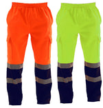 Load image into Gallery viewer, Mens Hi Vis Visibility Viz Safety Fleece Bottoms Work Wear Trouser Jogger Pants