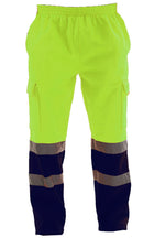 Load image into Gallery viewer, Mens Hi Vis Visibility Viz Safety Fleece Bottoms Work Wear Trouser Jogger Pants