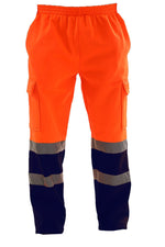 Load image into Gallery viewer, Mens Hi Vis Visibility Viz Safety Fleece Bottoms Work Wear Trouser Jogger Pants
