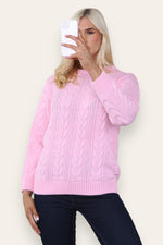 Load image into Gallery viewer, LUXE DIVA LADIES WOMENS BRAND NEW LONG SLEEVE SWEATER CREW NECK CHAIN LINK PATTERN THICK KNIT WINTER JUMPER Cardigan Clothing