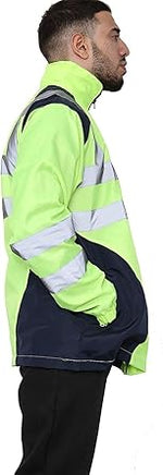 Load image into Gallery viewer, LUXE DIVA Hi Viz High Visibility Short Sleeve Polo Shirts - Men's Reflective Tape Safety Hi Vis Security Work Breathable Lightweight Workwear T-Shirt Tops