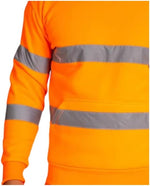 Load image into Gallery viewer, LUXE DIVA Hi Vis Crew Neck Sweatshirt with Kangaroo Pocket Orange Yellow S 3XL High Visibility Safety Workwear Reflective Tape Security Outdoor Jumper