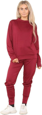 Load image into Gallery viewer, Ladies Plain Tracksuit Solid Round Neck Sweatshirts Joggers Slim Fit Activewear Sizes 8-22