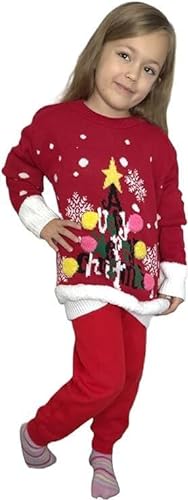 LUXE DIVA Kids 3D Christmas Tree Knitted Jumper Festive