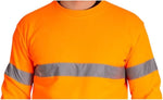 Load image into Gallery viewer, LUXE DIVA Hi Vis Crew Neck Sweatshirt with Kangaroo Pocket Orange Yellow S 3XL High Visibility Safety Workwear Reflective Tape Security Outdoor Jumper
