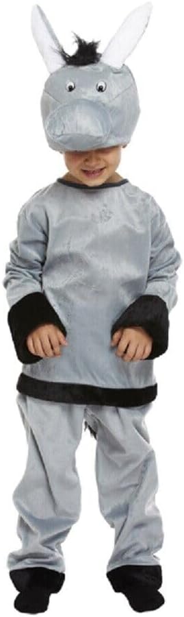 LUXE DIVA Kids Grey Donkey Fancy Dress Costume Nativity