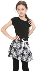 Load image into Gallery viewer, Girls Circular Kids Tartan Skirt Check Bow Detail Dance Mini Skirts 5-10 Years