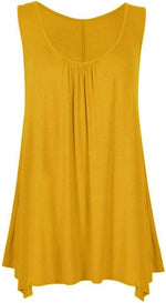 Load image into Gallery viewer, LUXE DIVA Ladies Summer Tops Womens Tops Vest Tops Women UK Womens Tunic Tops Ladies Tops Sleeveless Blouse Plus Size Swing Flared Tops Ladies Long Tops Size 8-26