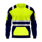 Load image into Gallery viewer, LUXE DIVA Hi Vis Viz High Visibility Jacket Reflective Work Wear Fleece SweatShirt S-2XL Menswear Soft Breathable Clothing Collar Crewneck Long Long Sleeve Polyester Sleeve