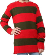 Load image into Gallery viewer, LUXE DIVA Women’s Red Green Stripe Knitted Jumper Ladies Halloween Fancy Dress Sweater Top Girls Long Sleeve Knitted Pullover Winter Sweatshirt