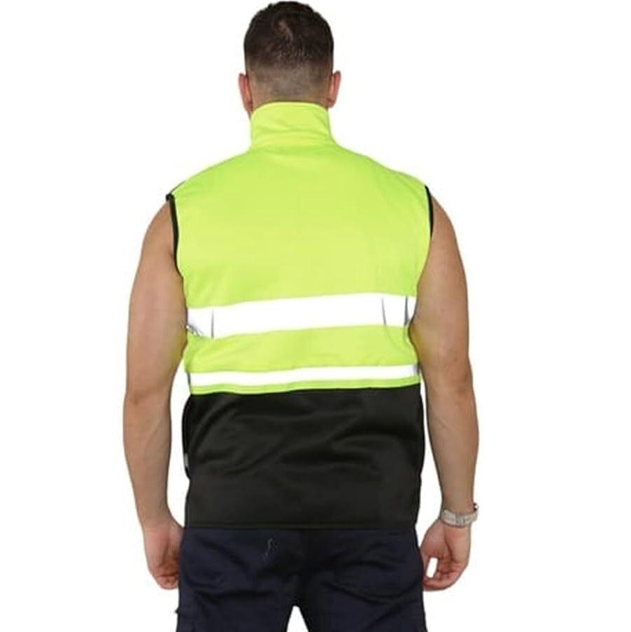 LUXE DIVA Hi Vis gilet jacket waterproof body warmer work yellow orange fleece Reflective Menswear Clothing Garment Sleeveless Uniforms Workwear Man