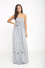 Load image into Gallery viewer, Women Ladies Chunky flora Print Sheering Maxi Dress