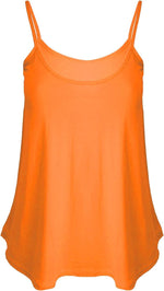 Load image into Gallery viewer, Womens Plain Sleeveless Round Scoop Neckline Stretch Slim Straps Strappy Flared Swing Camisole T-Shirt Vest Top UK Size 16-22