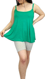 Load image into Gallery viewer, Womens Plain Sleeveless Round Scoop Neckline Stretch Slim Straps Strappy Flared Swing Camisole T-Shirt Vest Top UK Size 16-22