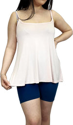 Load image into Gallery viewer, Womens Plain Sleeveless Round Scoop Neckline Stretch Slim Straps Strappy Flared Swing Camisole T-Shirt Vest Top UK Size 16-22