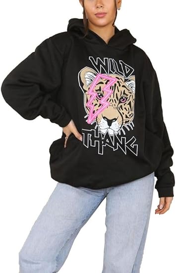 WomenÕs Wild Thang Hoodie Ð Tiger Print Oversized Sweatshirt