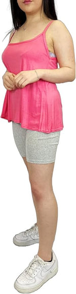 Load image into Gallery viewer, Womens Plain Sleeveless Round Scoop Neckline Stretch Slim Straps Strappy Flared Swing Camisole T-Shirt Vest Top UK Size 24-26