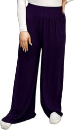 Load image into Gallery viewer, Ladies Palazzo Wide Leg Flared Elasticated Stretch Plus Size Plain Trousers 8-26