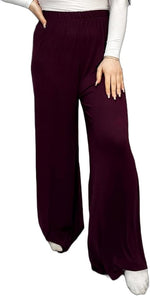 Load image into Gallery viewer, Ladies Palazzo Wide Leg Flared Elasticated Stretch Plus Size Plain Trousers 8-26