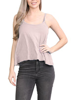 Load image into Gallery viewer, Womens Plain Sleeveless Round Scoop Neckline Stretch Slim Straps Strappy Flared Swing Camisole T-Shirt Vest Top UK Size 8-14