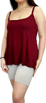 Load image into Gallery viewer, Womens Plain Sleeveless Round Scoop Neckline Stretch Slim Straps Strappy Flared Swing Camisole T-Shirt Vest Top UK Size 8-14