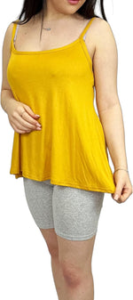 Load image into Gallery viewer, Womens Plain Sleeveless Round Scoop Neckline Stretch Slim Straps Strappy Flared Swing Camisole T-Shirt Vest Top UK Size 16-22