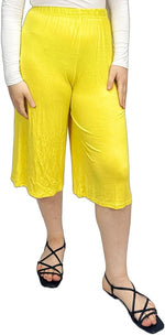Load image into Gallery viewer, Ladies Plain 3/4 Length Short Palazzo Trousers Casual Wide Leg Culottes Pants Plus Sizes UK 8-26