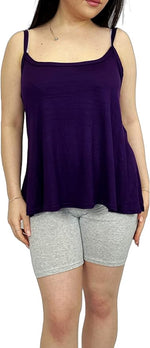 Load image into Gallery viewer, Womens Plain Sleeveless Round Scoop Neckline Stretch Slim Straps Strappy Flared Swing Camisole T-Shirt Vest Top UK Size 8-14