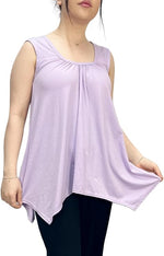 Load image into Gallery viewer, LUXE DIVA Ladies Summer Tops Womens Tops Vest Tops Women UK Womens Tunic Tops Ladies Tops Sleeveless Blouse Plus Size Swing Flared Tops Ladies Long Tops Size 8-26