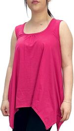 Load image into Gallery viewer, LUXE DIVA Ladies Summer Tops Womens Tops Vest Tops Women UK Womens Tunic Tops Ladies Tops Sleeveless Blouse Plus Size Swing Flared Tops Ladies Long Tops Size 8-26