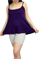 Load image into Gallery viewer, Womens Plain Sleeveless Round Scoop Neckline Stretch Slim Straps Strappy Flared Swing Camisole T-Shirt Vest Top UK Size 16-22