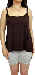 Load image into Gallery viewer, Womens Plain Sleeveless Round Scoop Neckline Stretch Slim Straps Strappy Flared Swing Camisole T-Shirt Vest Top UK Size 8-14