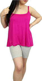 Load image into Gallery viewer, Womens Plain Sleeveless Round Scoop Neckline Stretch Slim Straps Strappy Flared Swing Camisole T-Shirt Vest Top UK Size 24-26