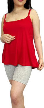 Load image into Gallery viewer, Womens Plain Sleeveless Round Scoop Neckline Stretch Slim Straps Strappy Flared Swing Camisole T-Shirt Vest Top UK Size 16-22